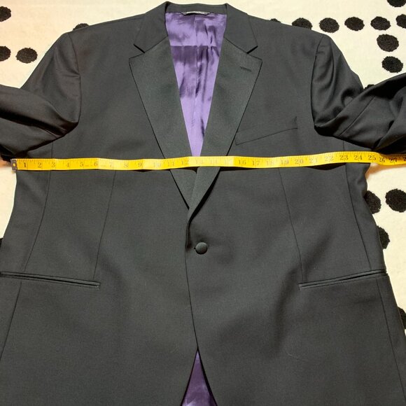 Vintage 90s Union Label Jack Victor Gable Tux Super 100's Wool Tuxedo Jacket - Picture 14 of 16
